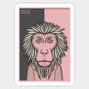 Japanese Macaque Monkey Sticker